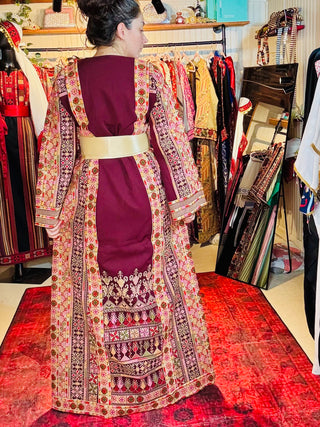 Burgundy Palestinian Fallahi Thoub