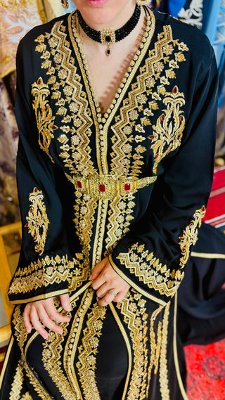 Black & Gold Royal Moroccan Kaftan