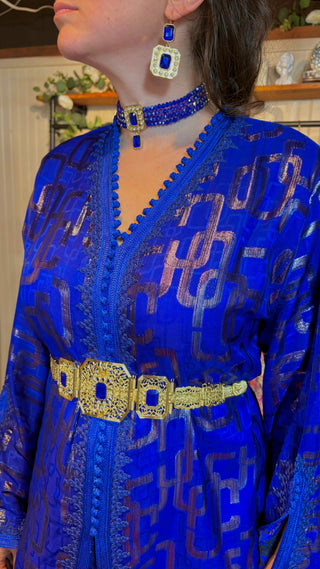 Luxury Moroccan Chifon Kaftan with Matching Accessories