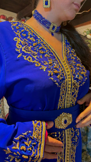 Handcrafted Royal Moroccan Kaftan - Long Sleeve, Intricate Patterns & Vibrant Colors, Ideal for Special Occasions, Cultural Artistry