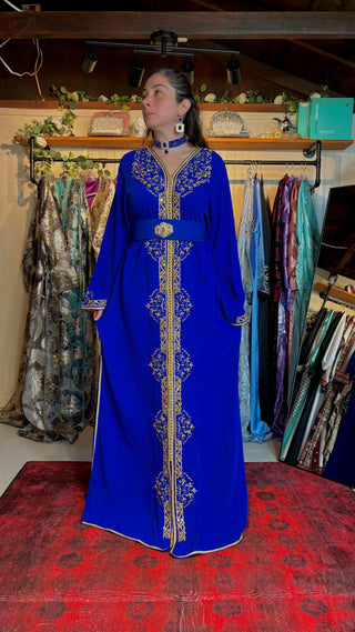 Handcrafted Royal Moroccan Kaftan - Long Sleeve, Intricate Patterns & Vibrant Colors, Ideal for Special Occasions, Cultural Artistry