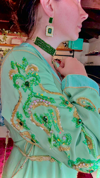 Authentic Handmade Moroccan Kaftan With Full Accessories