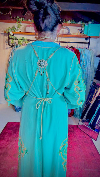 Authentic Handmade Moroccan Kaftan With Full Accessories